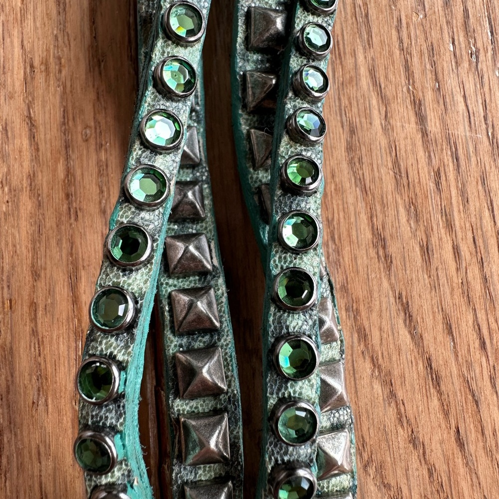Leatherrock USA wrist wrap; Early 2000’s style; Leather Bracelet; Cheetah print.